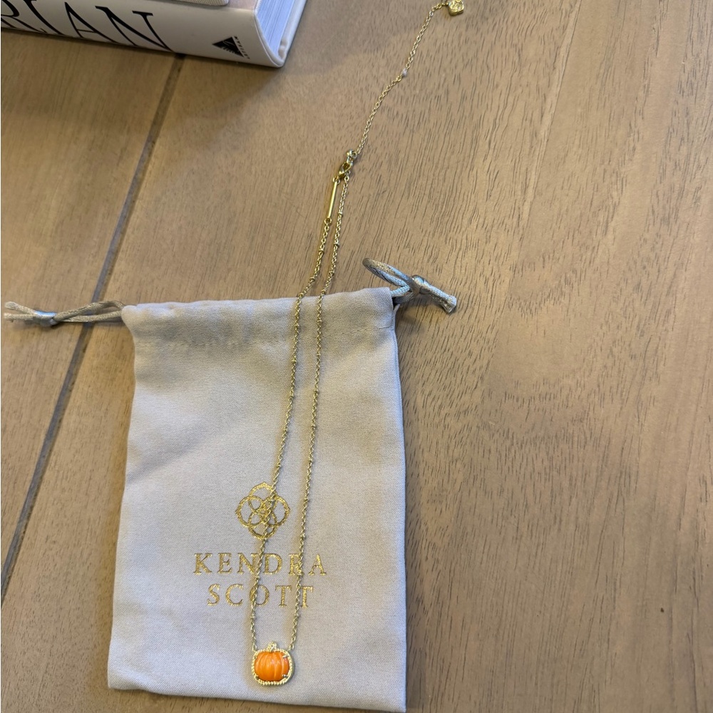 Kendra Scott Gold Limited Edition Orange Pendant Pumpkin Necklace